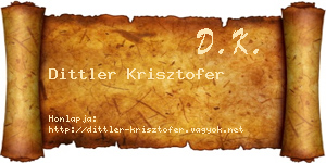 Dittler Krisztofer névjegykártya